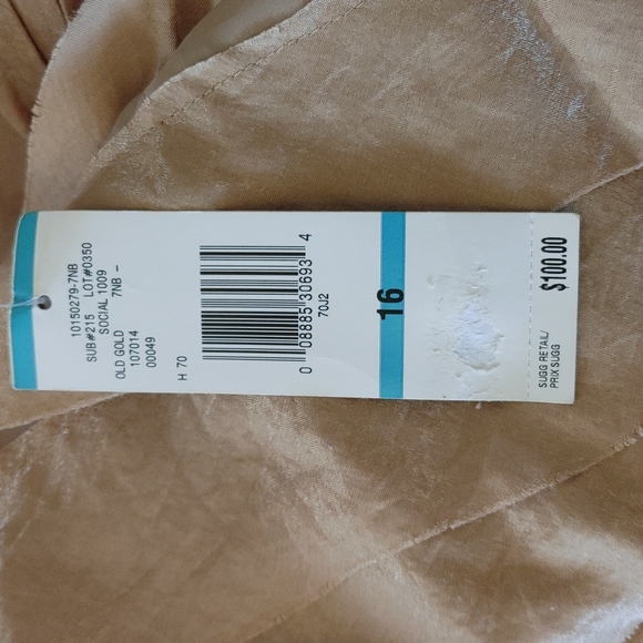 JONES WEAR GOLD SLEEVELESS FRONT BOW DRESS SZ 16 - Picture 8 of 9